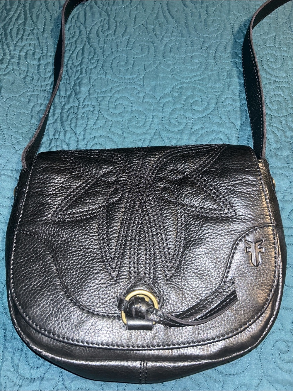 FRYE Charlene Embroidered Saddle Crossbody